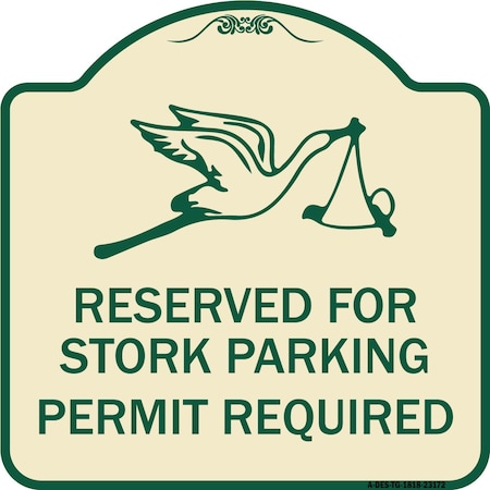 Signmission Reserved for Stork Parking Permit Required W/ Graphic Heavy-Gauge Alum, 18" x 18", TG-1818-23172 A-DES-TG-1818-23172